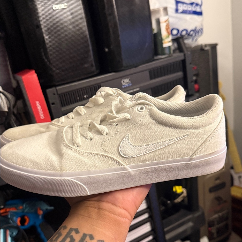 NIKE CD6279-110 SB Check Solar White Canvas Skater Womens Shoes Size 8.5- - Picture 4 of 7